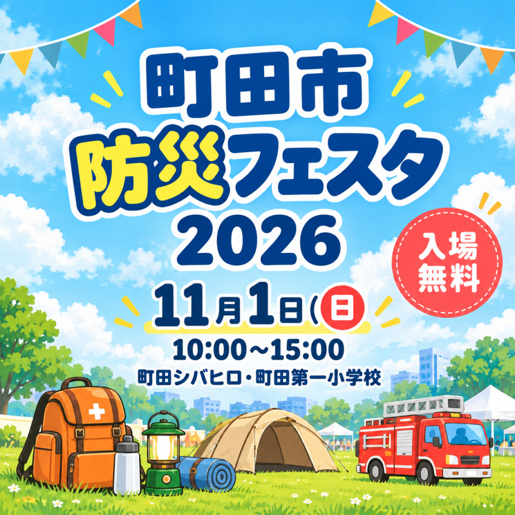 【EVENT】「町田市防災フェスタ2026」(町田シバヒロ)に出展します!(11/1)